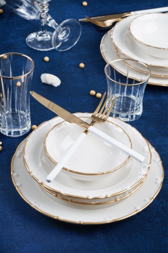 24 Piece Gold Porcelain Dinner Set For 6 People - 3