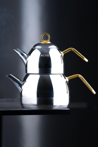 Alexi Maxi Steel Teapot Set - Gold - 1