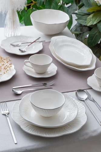 Alina Silver 39 Piece Dinner Set For 6 People - 1