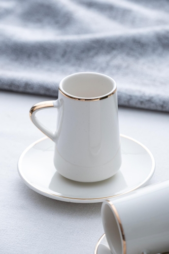 Aria Gold Porcelain Coffee Cup Set For 2 - 90 Ml - 1