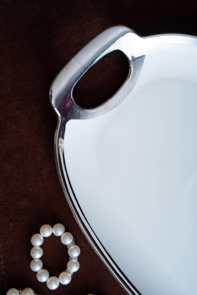 Arven Oval Silver Sunum Tepsisi - 41 cm - 5