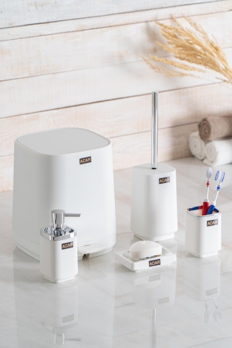 Astoria 5 Piece Bathroom Set - White 