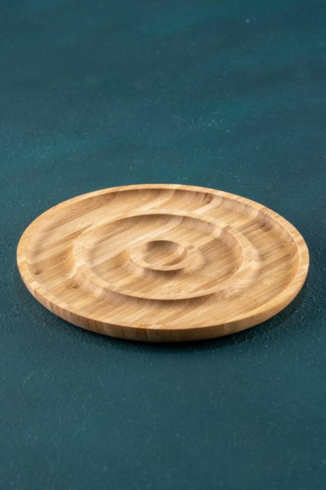 Bamboo Round Presentation Plate - 20 Cm - 1