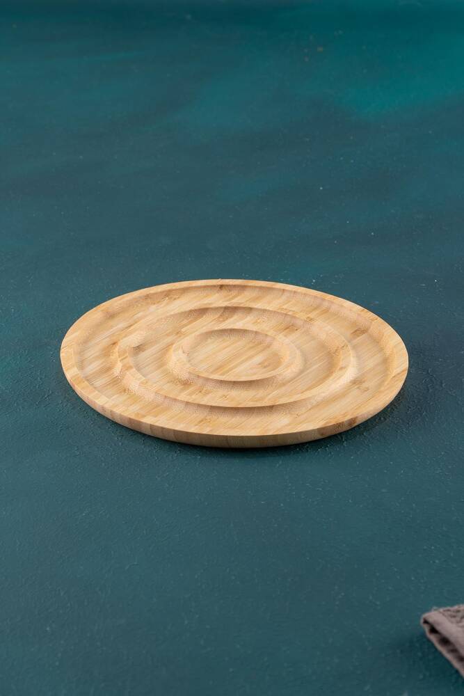 Bamboo Round Presentation Plate - 25 Cm - 1