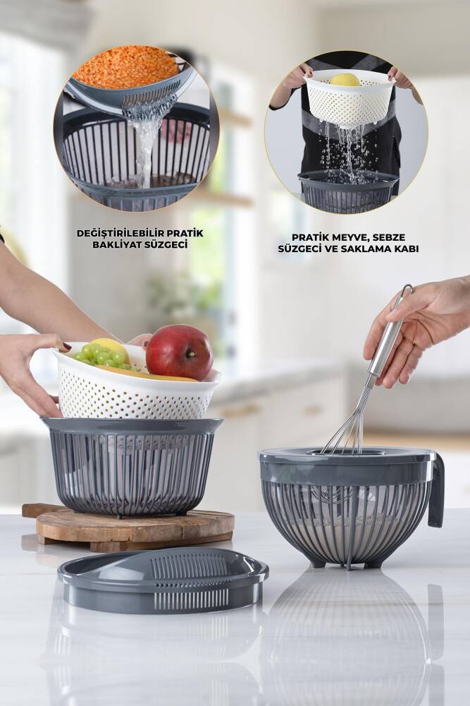 Beater 6 Pieces Of Strainer Mixing And Storage Container - 1