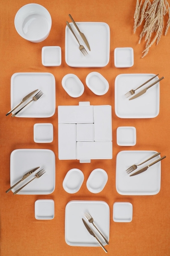 Bianco Perla 28 Pieces Of 6 People Porcelain Breakfast Set - 1