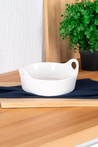 Bianco Perla Oval Handle Bowl - 21 Cm - 1