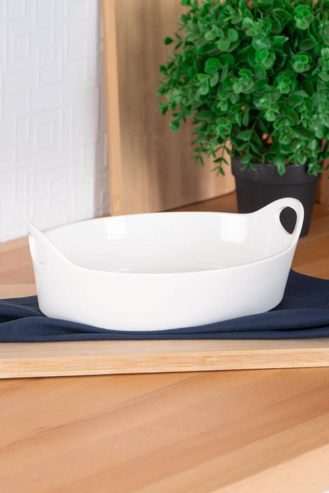 Bianco Perla Oval Handle Bowl - 26 Cm - 1