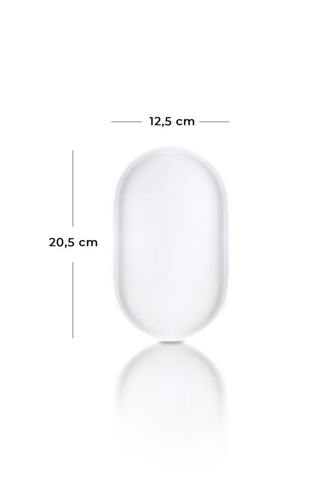 Bianco Perla Oval Presentation Kayik Plate - 20.5 Cm - 3