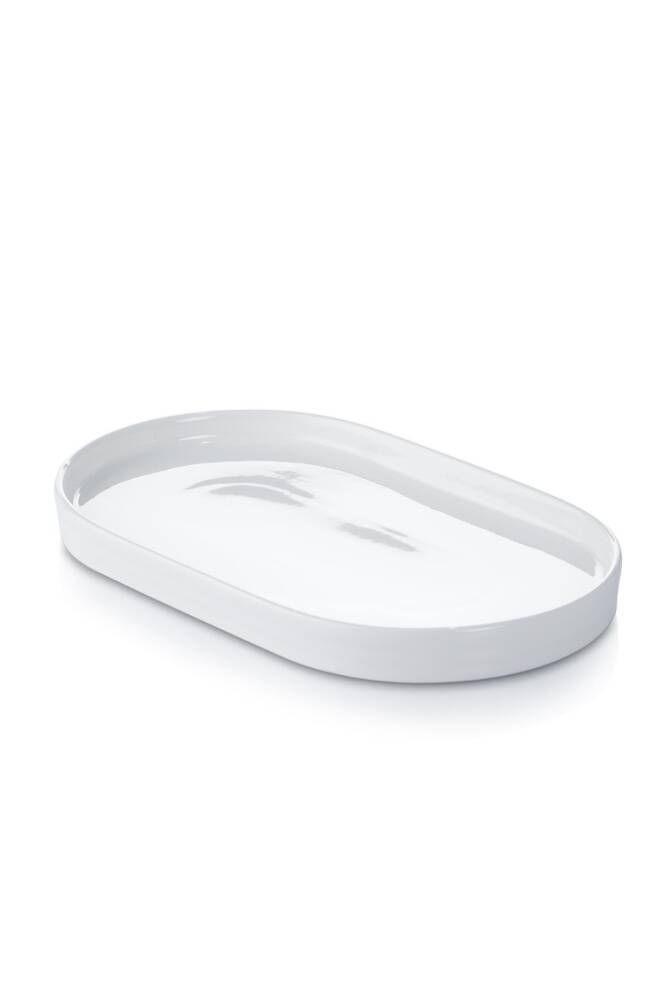 Bianco Perla Oval Presentation Kayik Plate - 26 Cm - 2