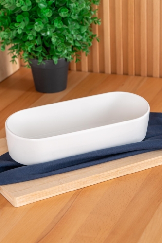 Bianco Perla Oval Salad Bowl - 26 Cm - 1