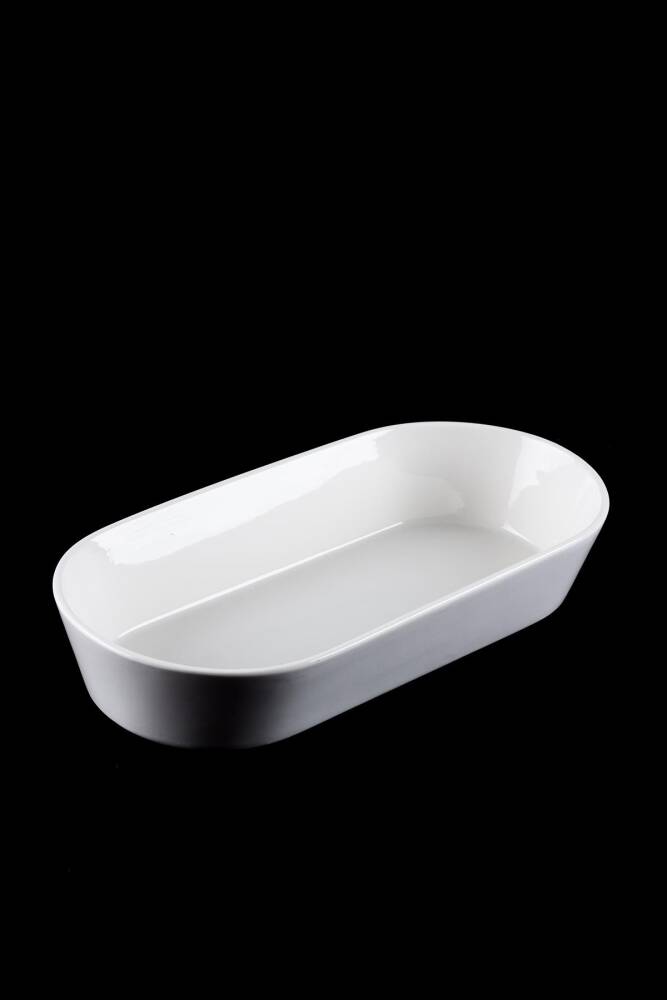 Bianco Perla Porcelain Boat Oval Bowl - 32.4 Cm - 1