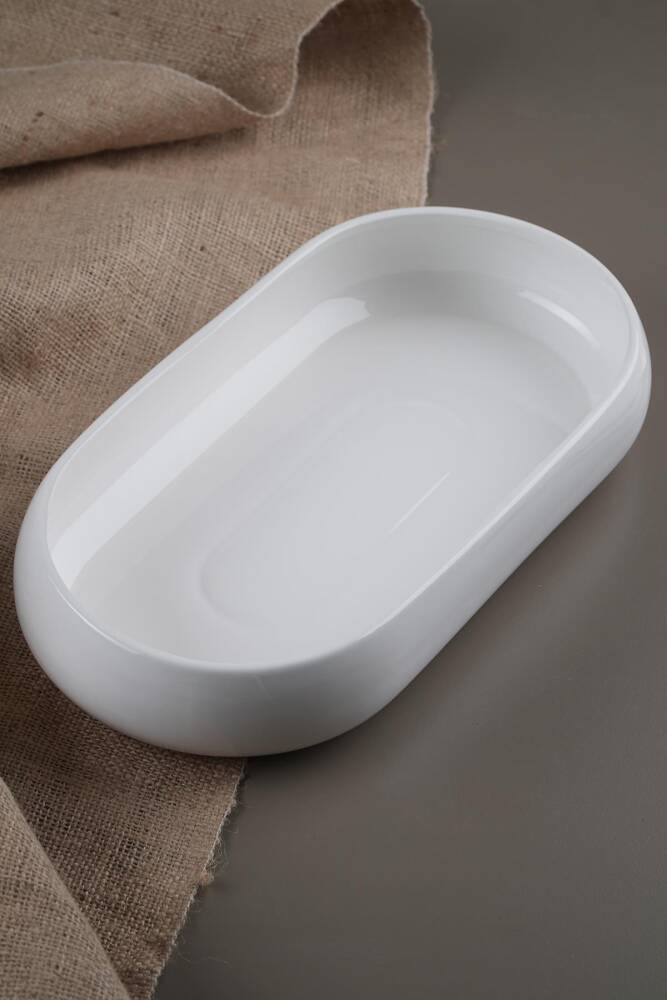 Bianco Perla Porcelain Gondola Bowl - 35 Cm - 1