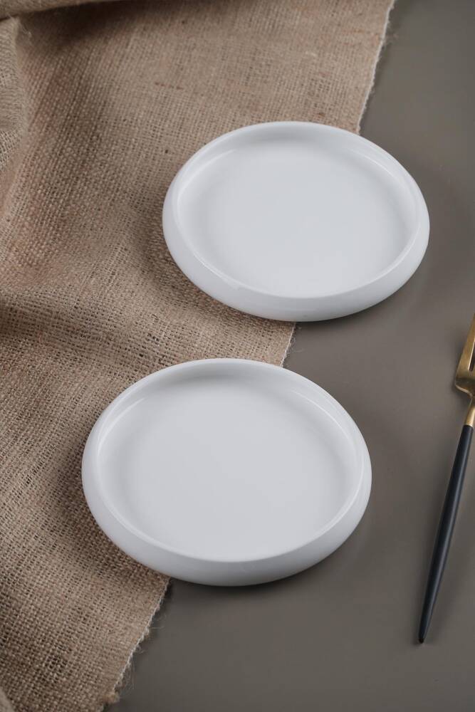 Bianco Perla Porcelain Round Plate - 14 Cm - 1