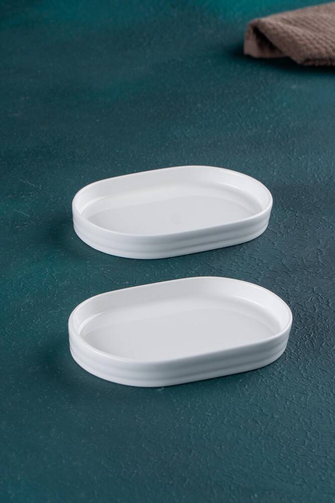 Bianco Perla Porselen Oval Tabak - 15 cm - 1