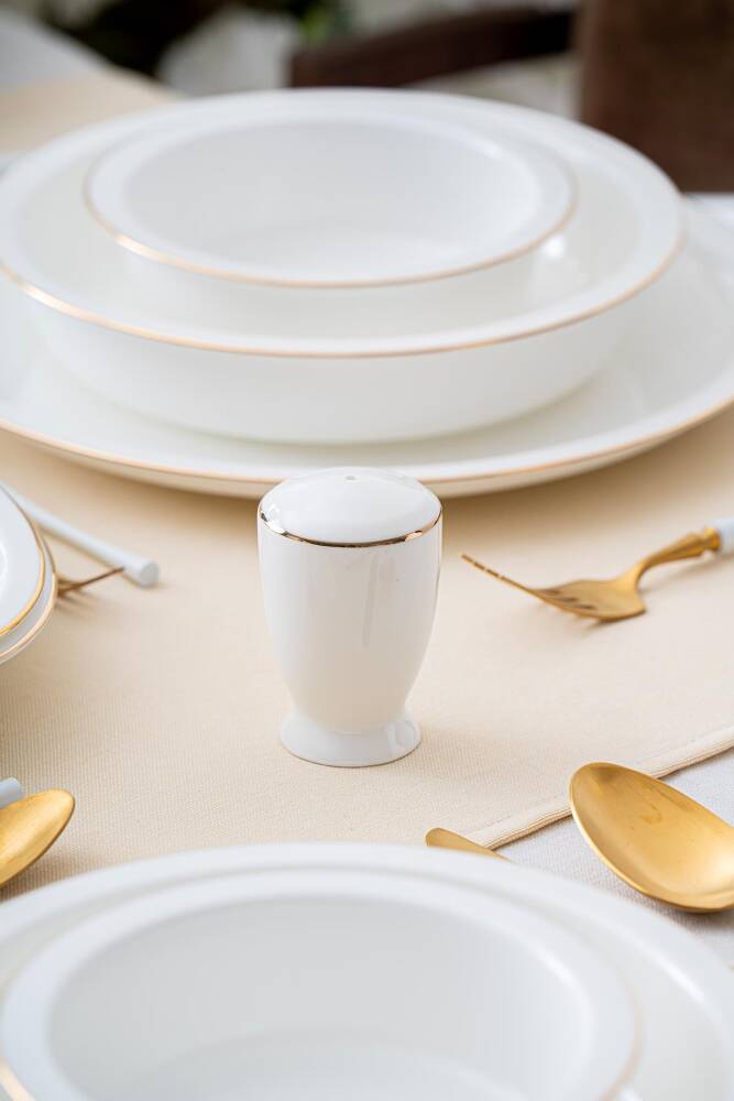 Clemente 57 Piece Gold Porcelain Dinner Set For 12 People - 6