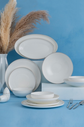 Daphne Silver 12 People 57 Piece Dinner Set - 3