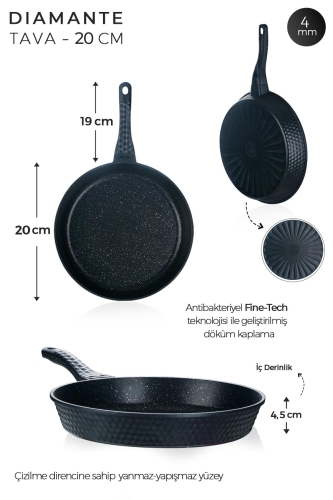 Diamante Black Cast Pan - 20 Cm - 2