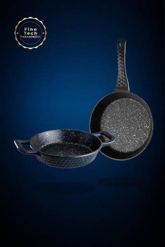 Diamante Cast Iron Pan And Saucepan Set - 1