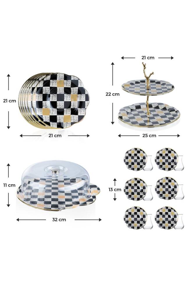 Enzo Chess 21 Piece Glass Backout Set - 2