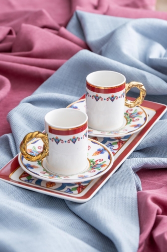 Francesca Set Of 2 Porcelain Coffee Cups - 90 Ml 