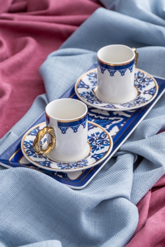 Francesca Set Of 2 Porcelain Coffee Cups - 90 Ml - 1