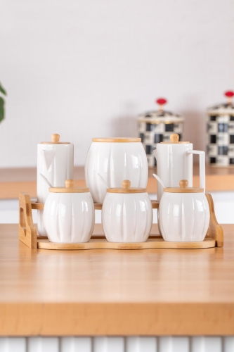 Gemma 6 Porcelain Spice/Oil Set - 1