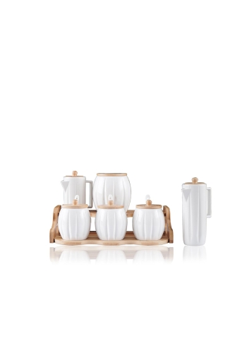 Gemma 6 Porcelain Spice/Oil Set - 2