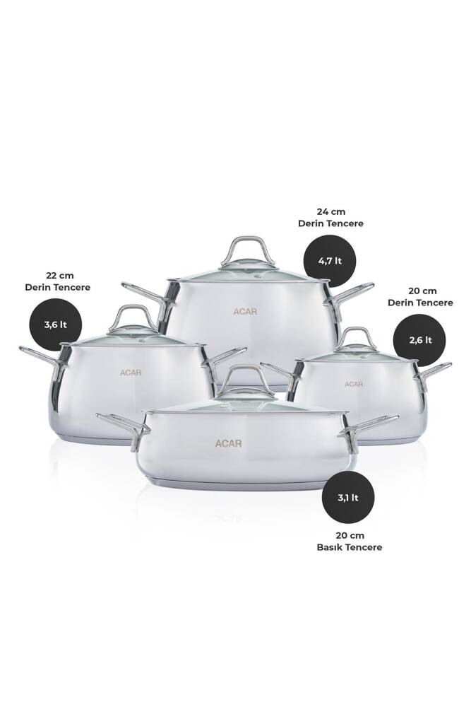 Karat Focus 8 Piece Steel Cookware Set - 3