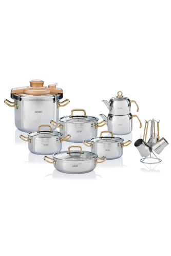 Karat Neptune 18 Piece Steel Dowry Set - Gold - 2