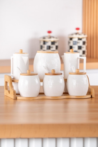 Karina 6 Porcelain Spice/Oil Set - 1