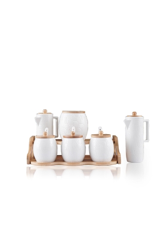 Karina 6 Porcelain Spice/Oil Set - 2