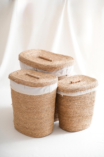 Klen 3-piece Wicker Laundry Basket - 1