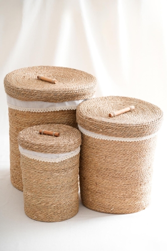 Klen 3-piece Wicker Laundry Basket - 1