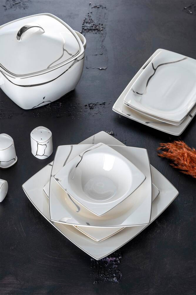 Lavina 60 Piece Porcelain Dinner Set For 12 People - 1