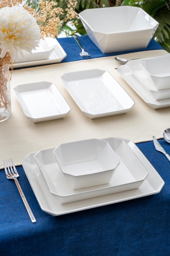 Lexi 29 Piece Silver Porcelain Dinner Set For 6 People - 1