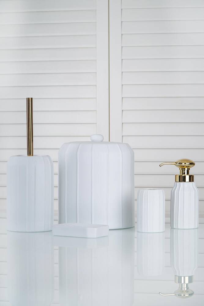 Lines 5 Piece Bathroom Set - White - 1