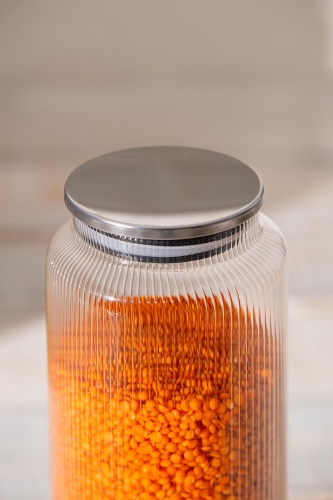 Lines Borosilicate Glass Jar - 1300 Ml - 2