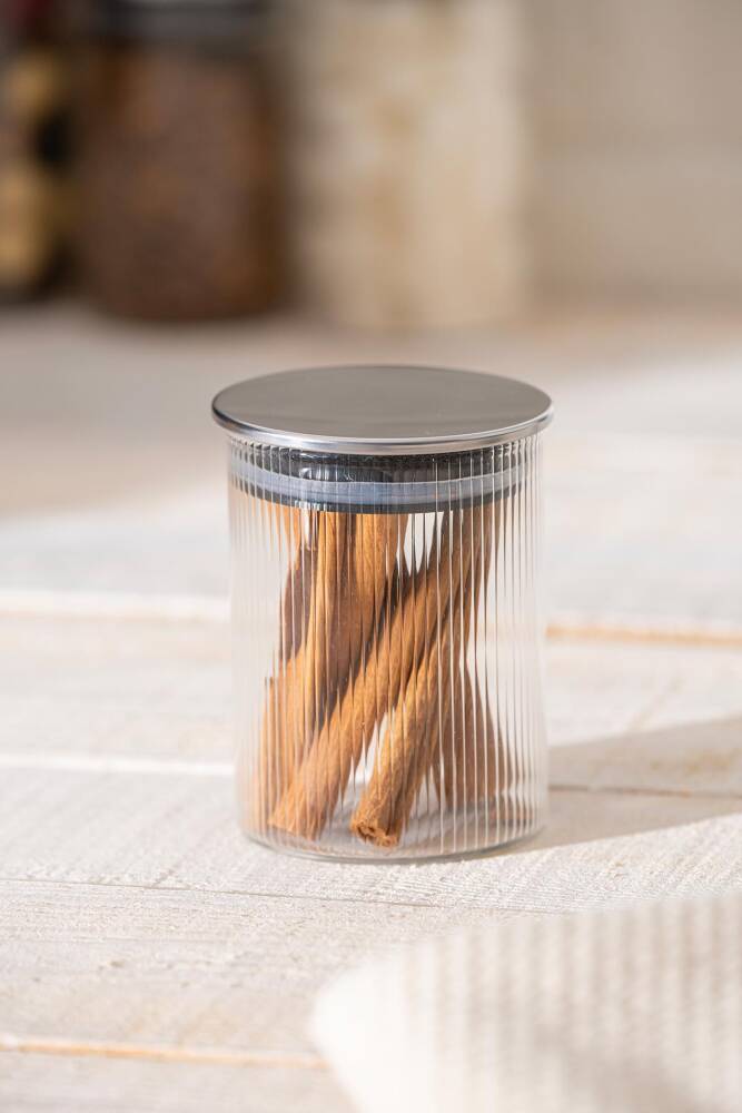 Lines Borosilicate Glass Jar - 200 Ml - 1