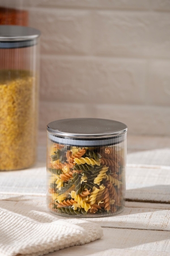 Lines Borosilicate Glass Jar - 700 Ml - 1