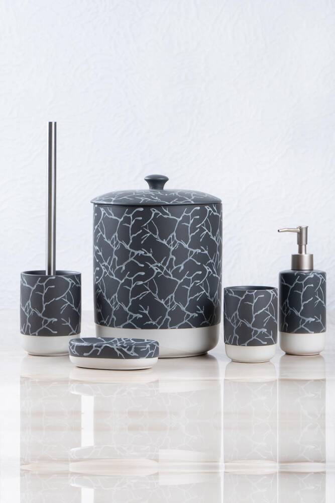 Marble 5 Piece Bath Set - Gray - 1