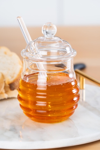 Meva Glass Honey Jar - 1