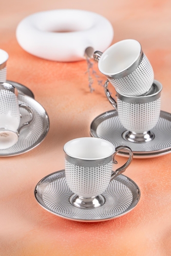 Nova Silver Coffee Cup Cup Set For 6 People - 90 Ml - 1