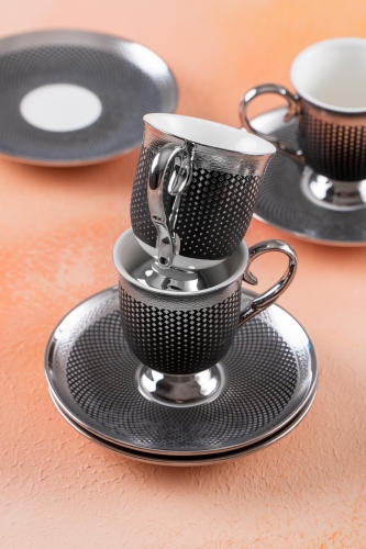 Nova Silver Coffee Cup Cup Set For 6 People - 90 Ml - 7