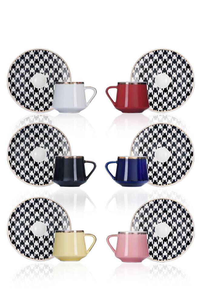 Premium 6 Porcelain Coffee Cup Set - 7