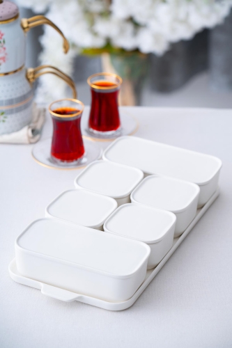 Pure White 6 Porcelain Cover Breakfast - 2