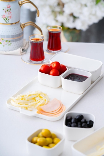 Pure White 6 Porcelain Cover Breakfast - 5