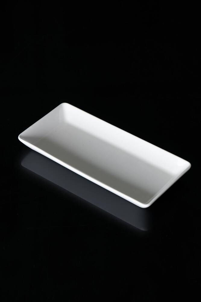 Pure White Rectangular Boat Plate - 20 cm - 1