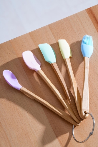 Rainbow 5 Piece Silicone Mini Kitchen Utensil Set - 2