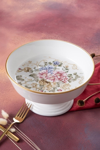 Rosa Footed Salad Bowl - 23.5 Cm - 1